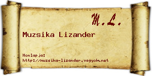 Muzsika Lizander névjegykártya